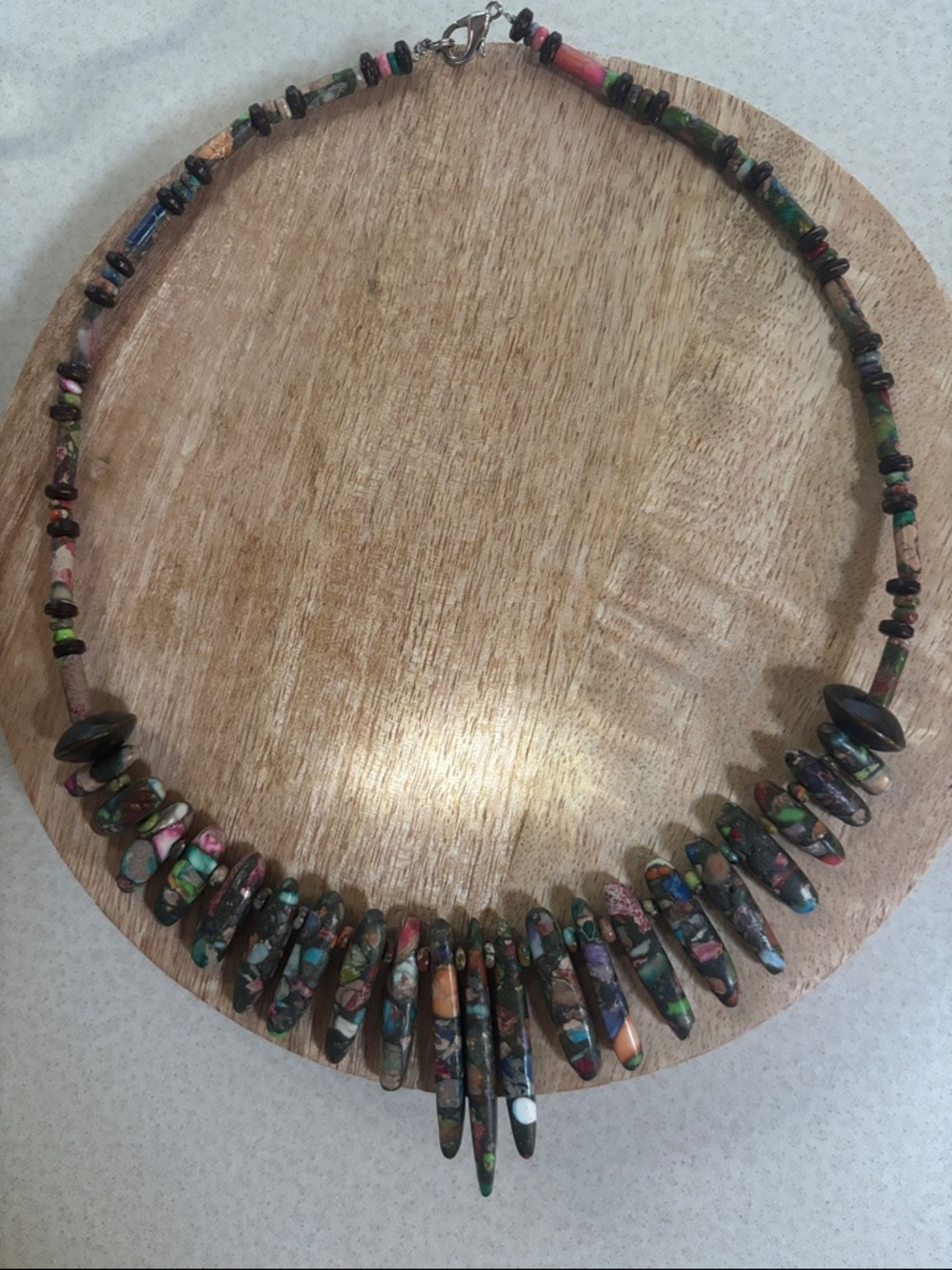 Handmade Multicolor Spike Beaded Necklace - Women Jewelry